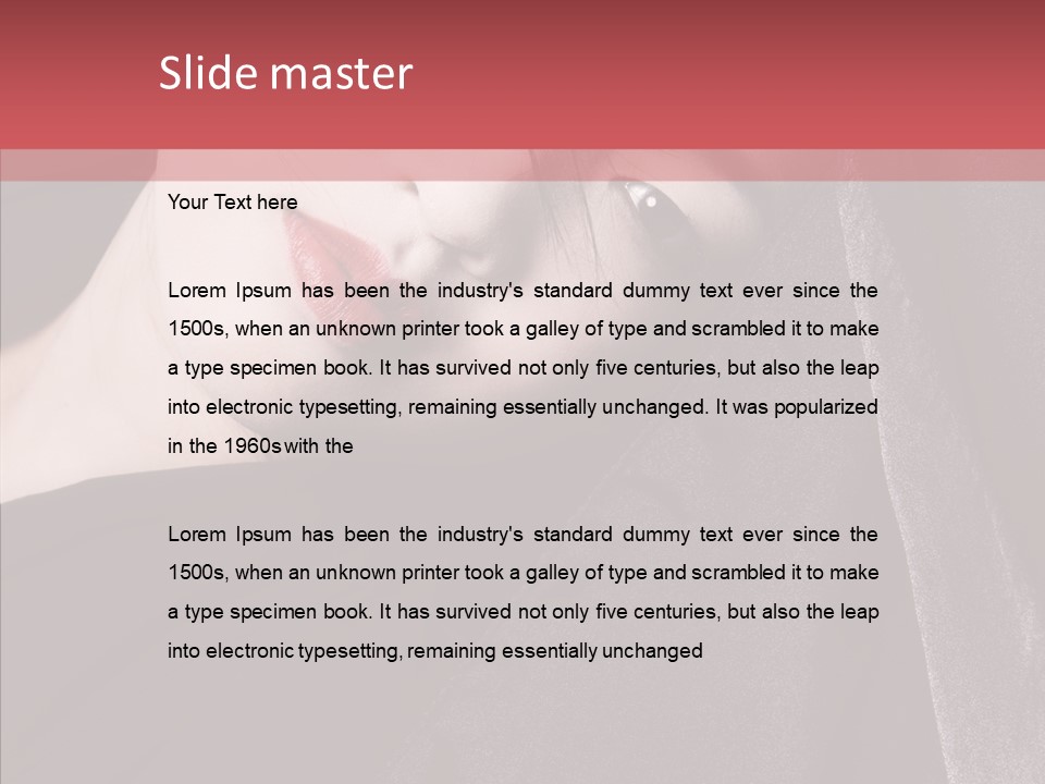 Face Young Sensuality PowerPoint Template