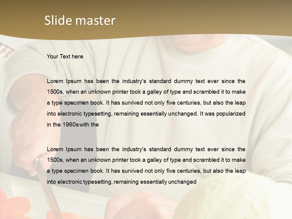 Elderly Kitchen Man PowerPoint Template