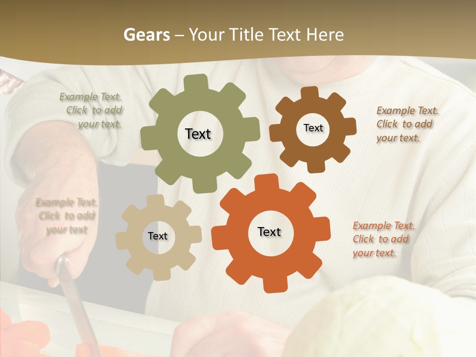 Elderly Kitchen Man PowerPoint Template