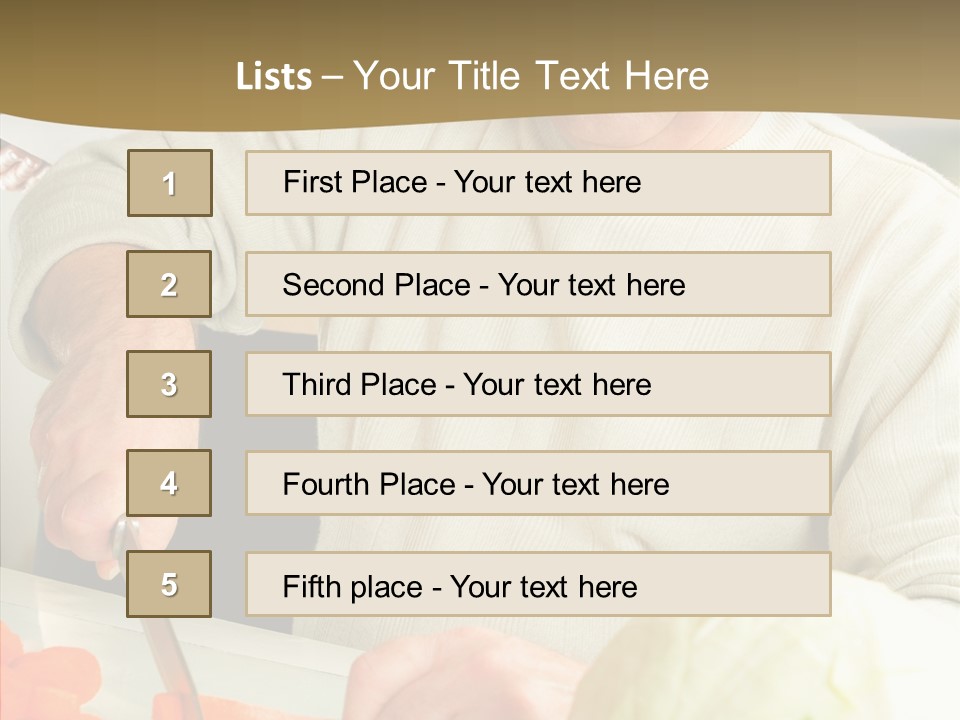 Elderly Kitchen Man PowerPoint Template