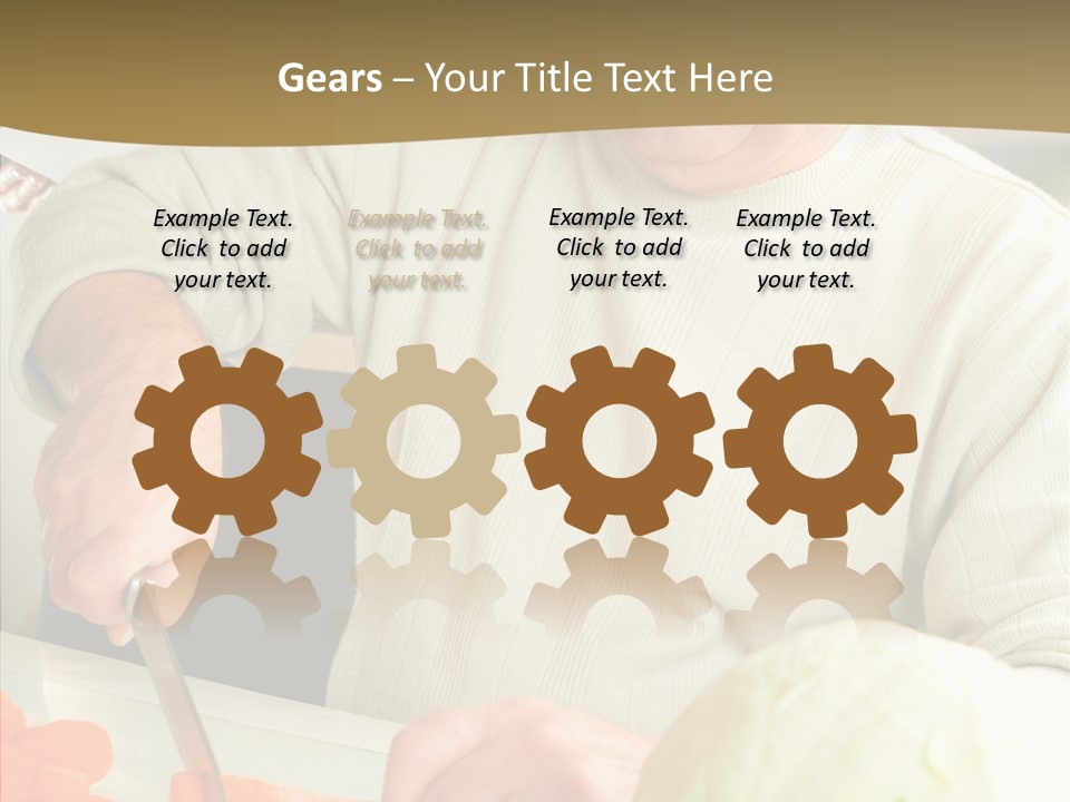 Elderly Kitchen Man PowerPoint Template