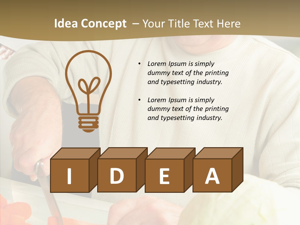 Elderly Kitchen Man PowerPoint Template