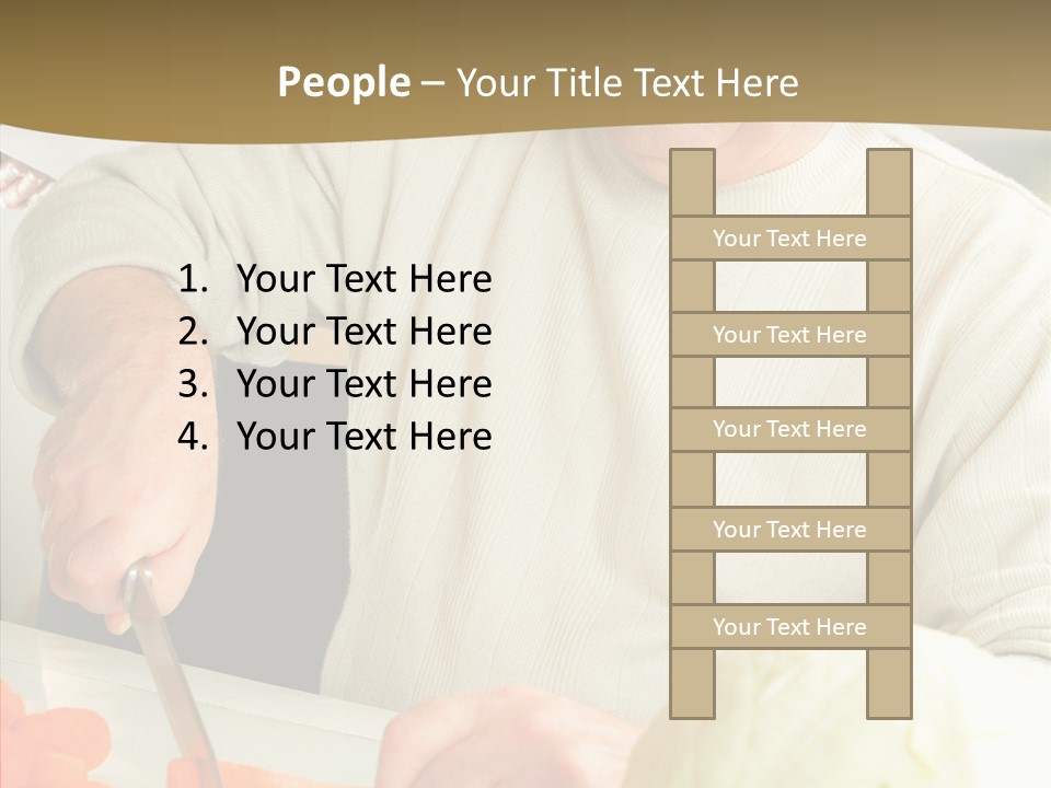 Elderly Kitchen Man PowerPoint Template