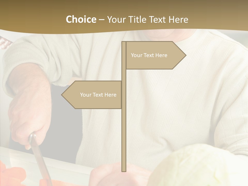 Elderly Kitchen Man PowerPoint Template