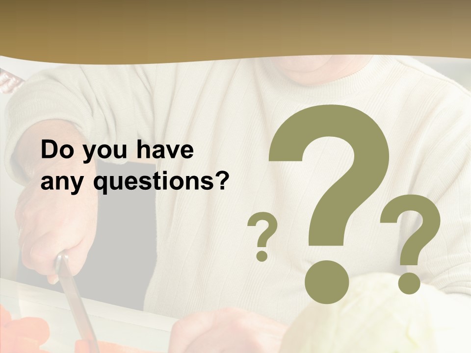 Elderly Kitchen Man PowerPoint Template