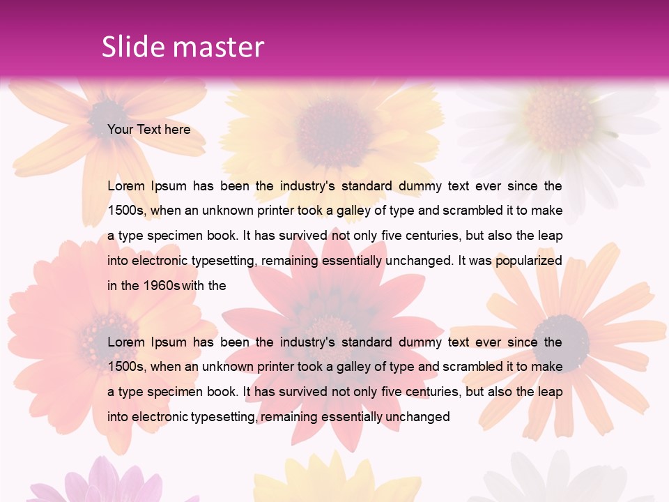 Flower Vivid Pink PowerPoint Template