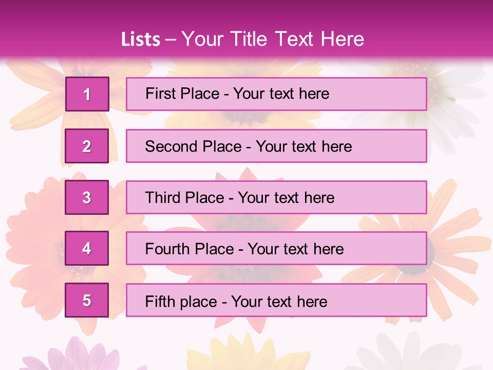 Flower Vivid Pink PowerPoint Template