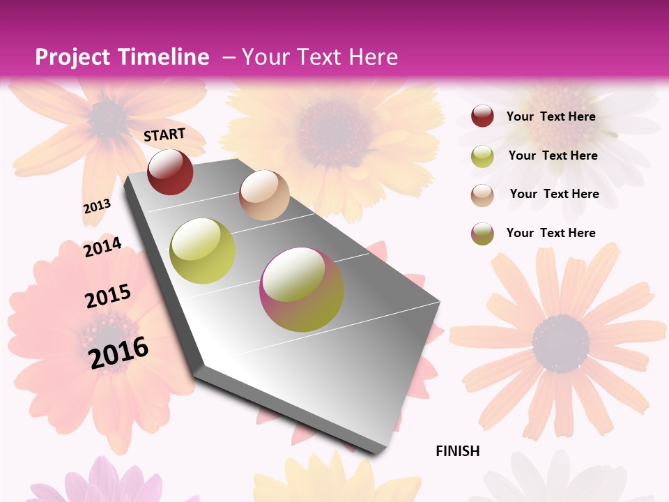 Flower Vivid Pink PowerPoint Template
