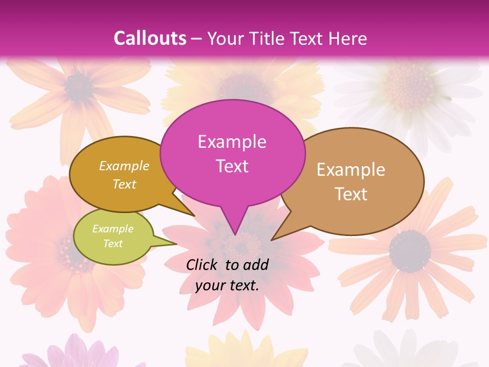 Flower Vivid Pink PowerPoint Template