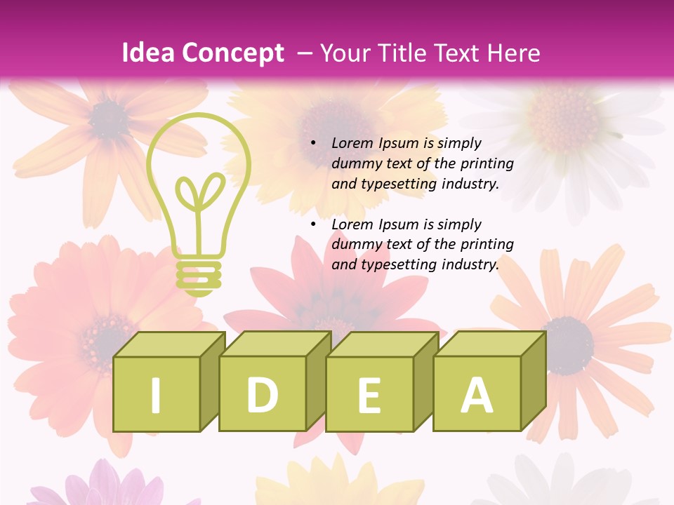 Flower Vivid Pink PowerPoint Template