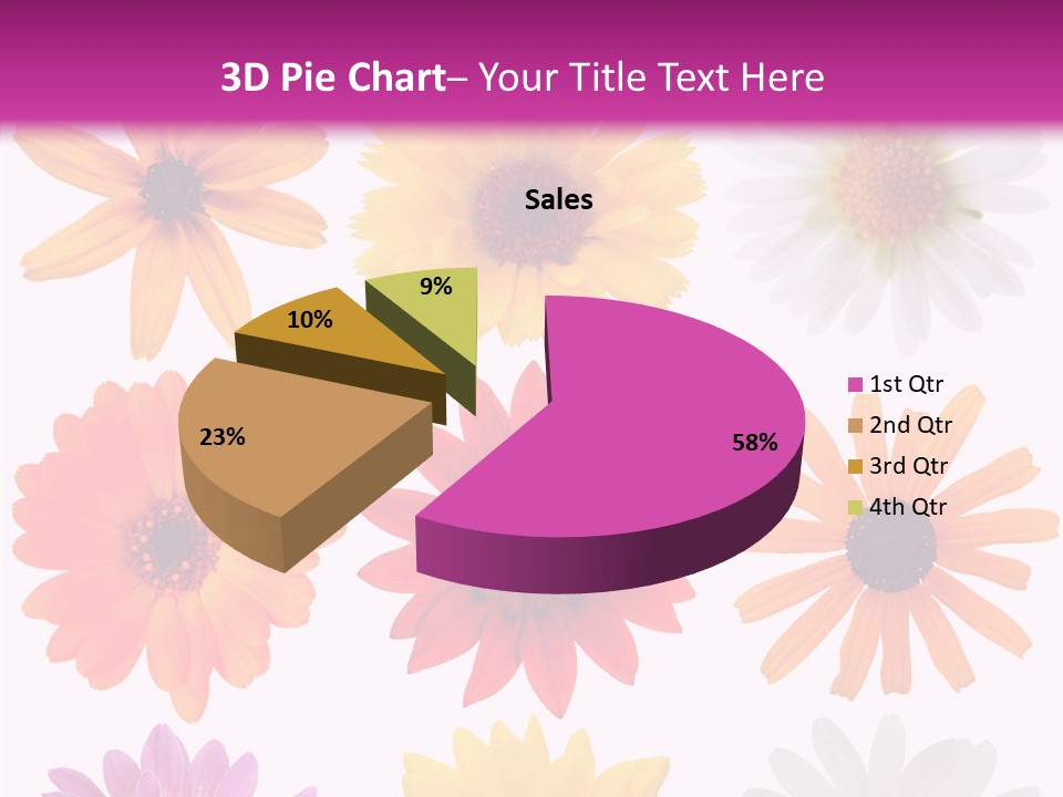 Flower Vivid Pink PowerPoint Template