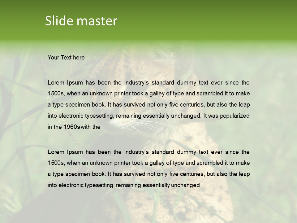 Felidae Green Leptailurus Serval PowerPoint Template