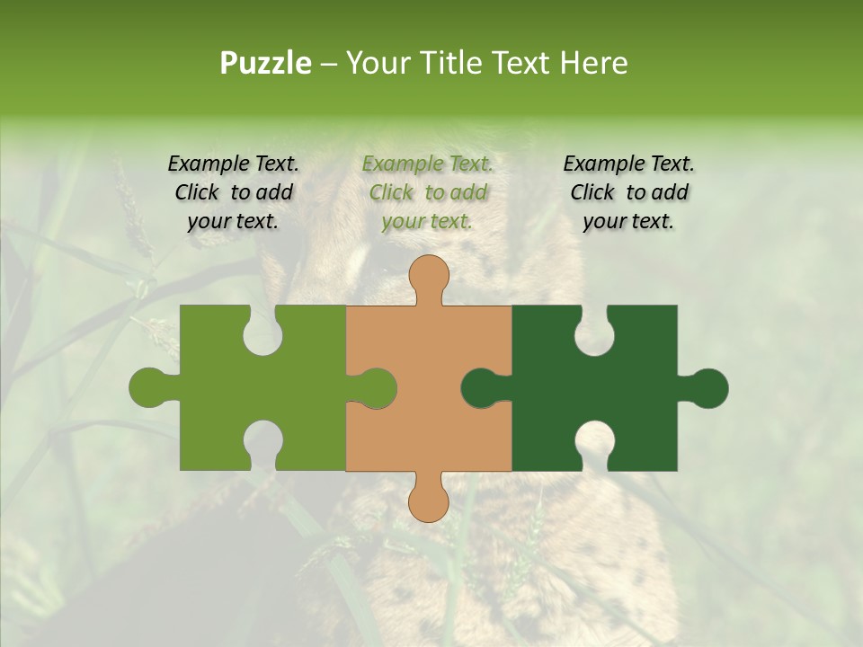 Felidae Green Leptailurus Serval PowerPoint Template