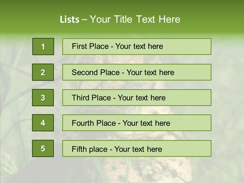 Felidae Green Leptailurus Serval PowerPoint Template