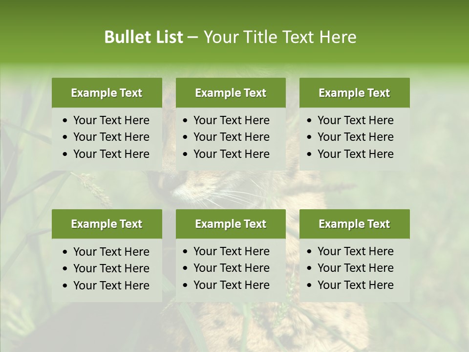 Felidae Green Leptailurus Serval PowerPoint Template