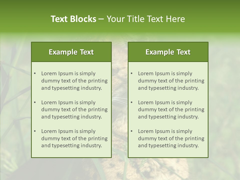 Felidae Green Leptailurus Serval PowerPoint Template
