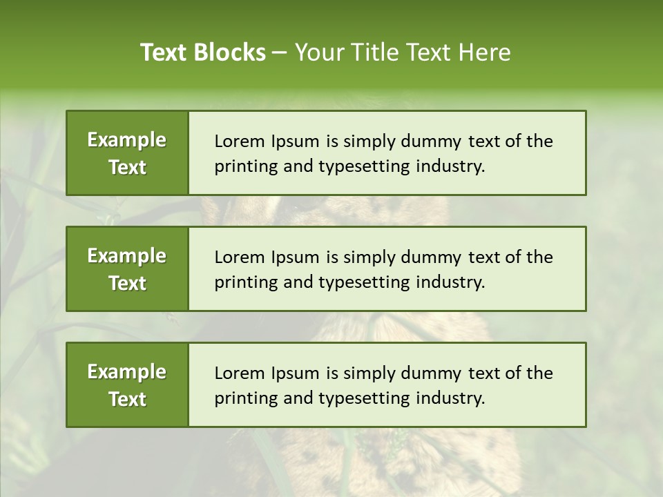 Felidae Green Leptailurus Serval PowerPoint Template