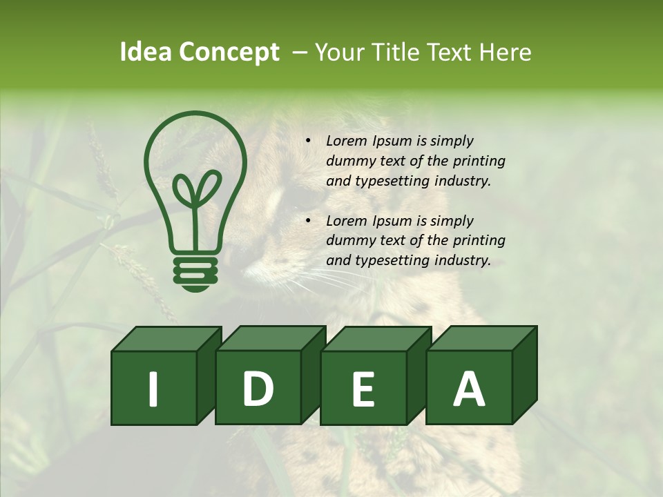 Felidae Green Leptailurus Serval PowerPoint Template