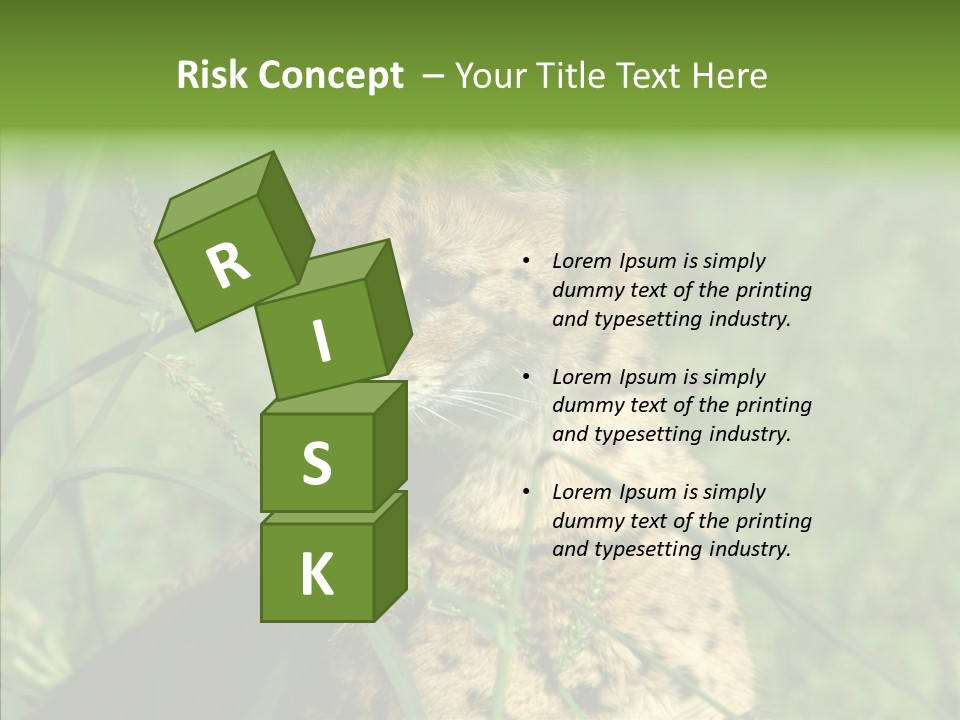 Felidae Green Leptailurus Serval PowerPoint Template