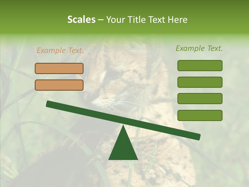 Felidae Green Leptailurus Serval PowerPoint Template