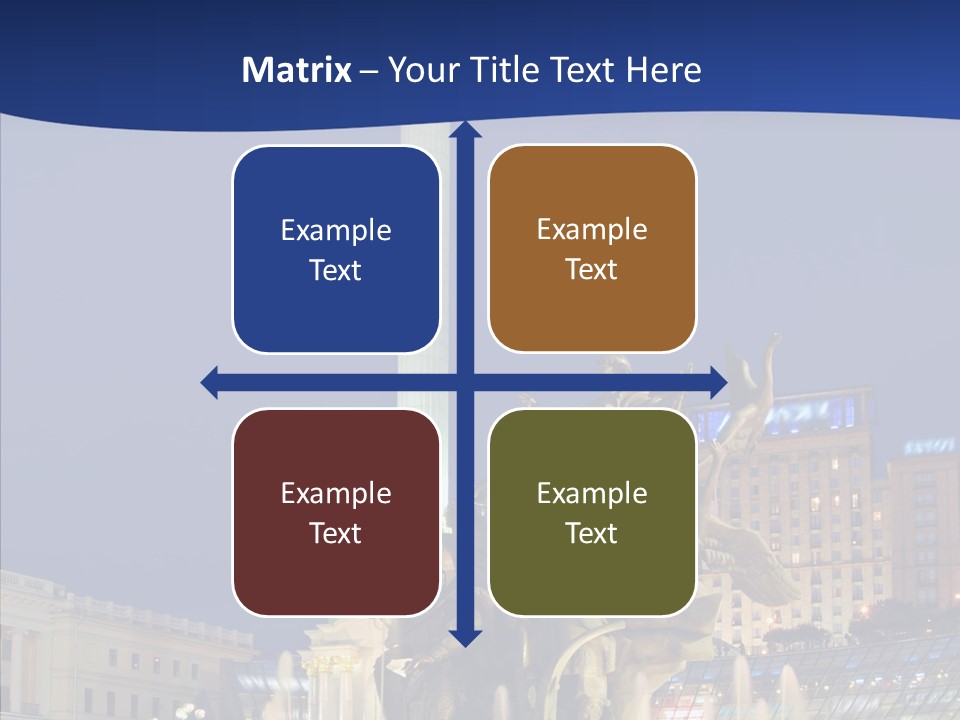 Blue Twilight Fountain PowerPoint Template