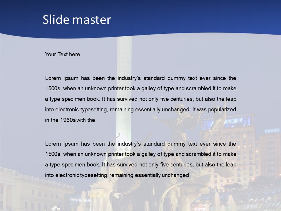 Blue Twilight Fountain PowerPoint Template