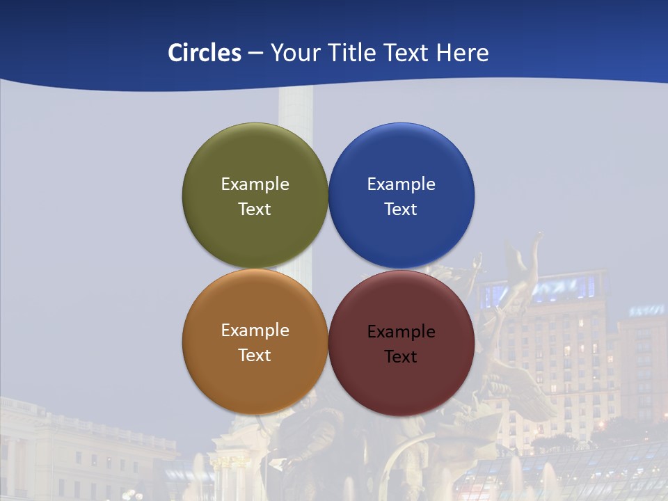 Blue Twilight Fountain PowerPoint Template