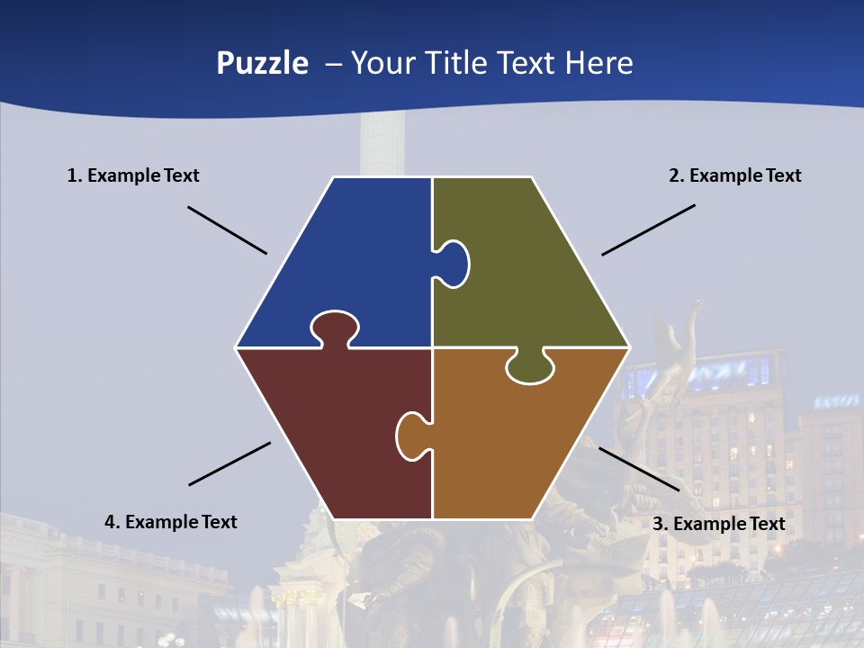 Blue Twilight Fountain PowerPoint Template