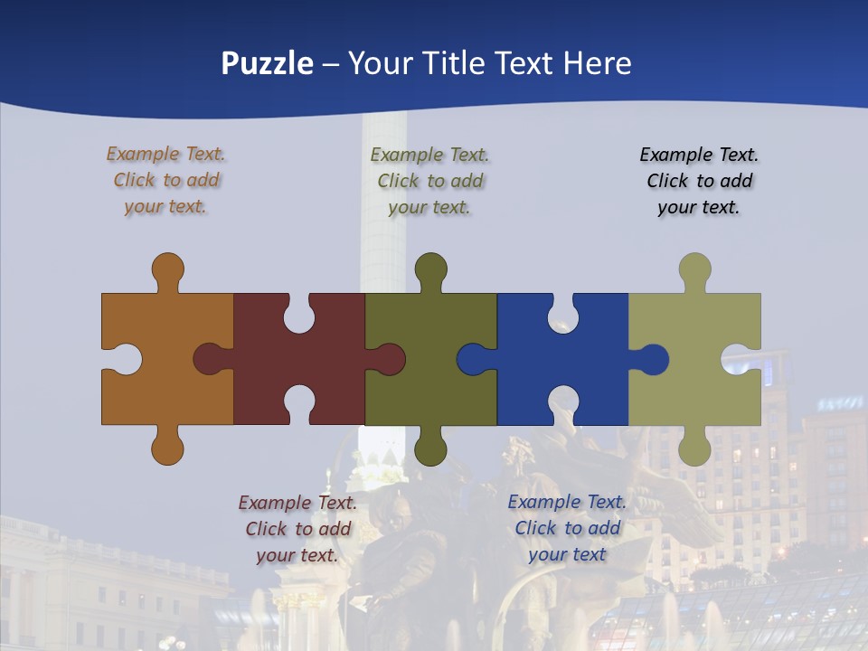 Blue Twilight Fountain PowerPoint Template