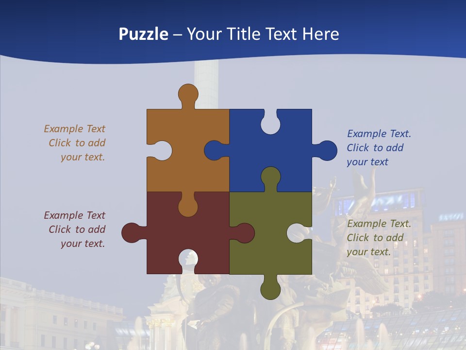 Blue Twilight Fountain PowerPoint Template