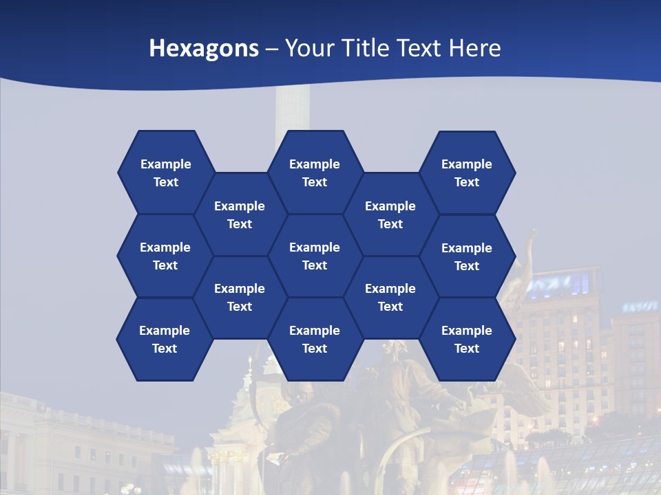 Blue Twilight Fountain PowerPoint Template