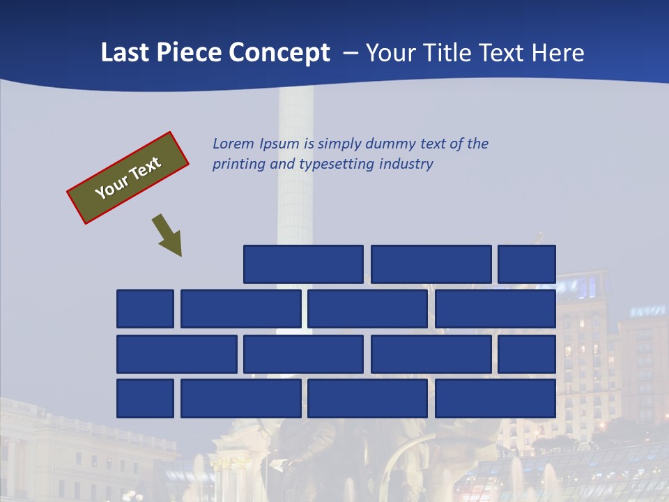 Blue Twilight Fountain PowerPoint Template