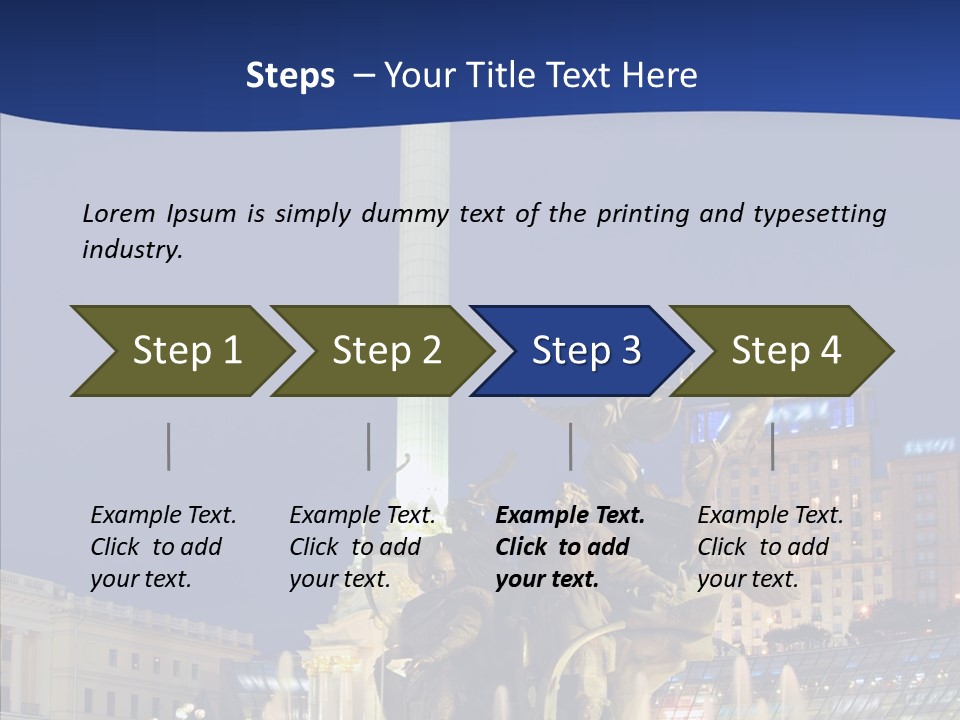 Blue Twilight Fountain PowerPoint Template
