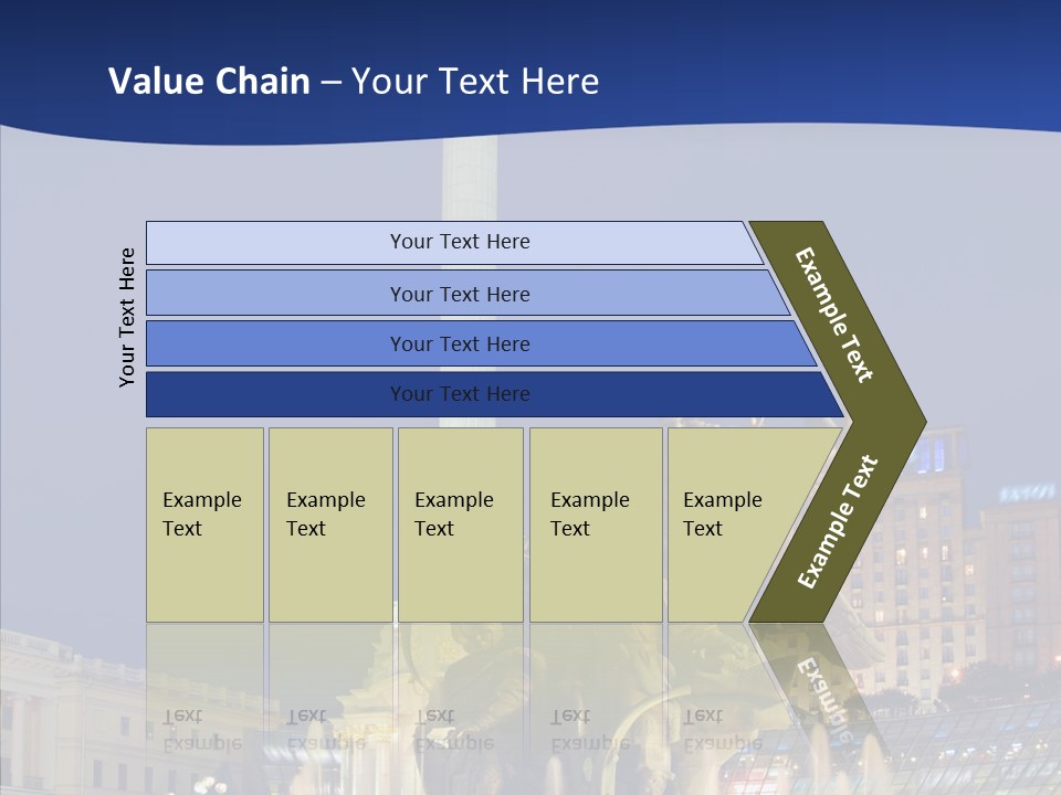 Blue Twilight Fountain PowerPoint Template