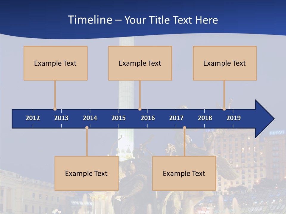 Blue Twilight Fountain PowerPoint Template