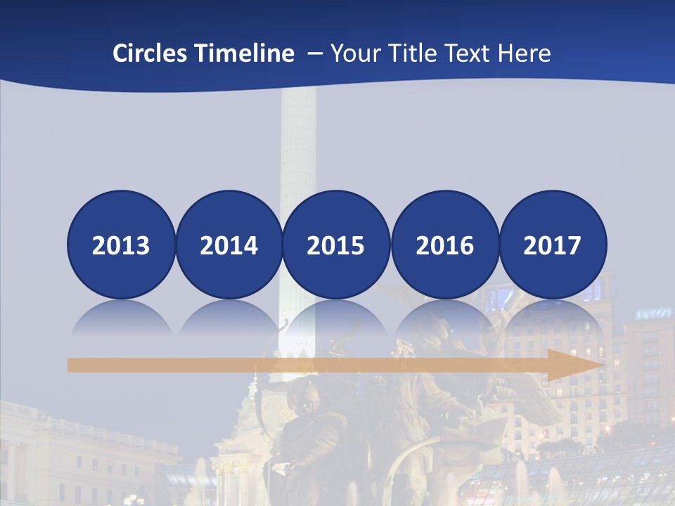 Blue Twilight Fountain PowerPoint Template