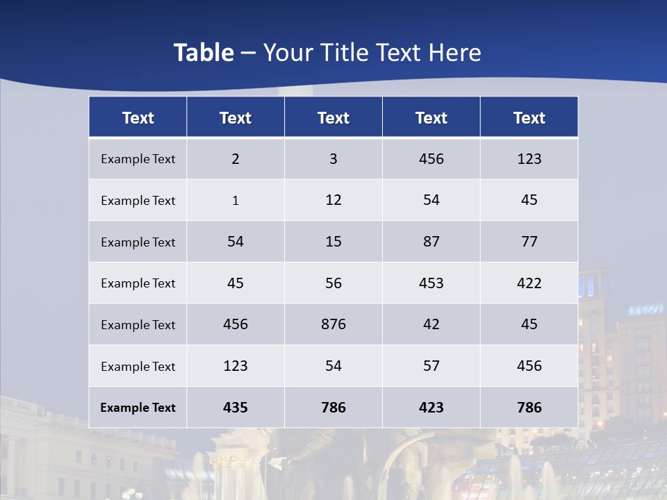 Blue Twilight Fountain PowerPoint Template