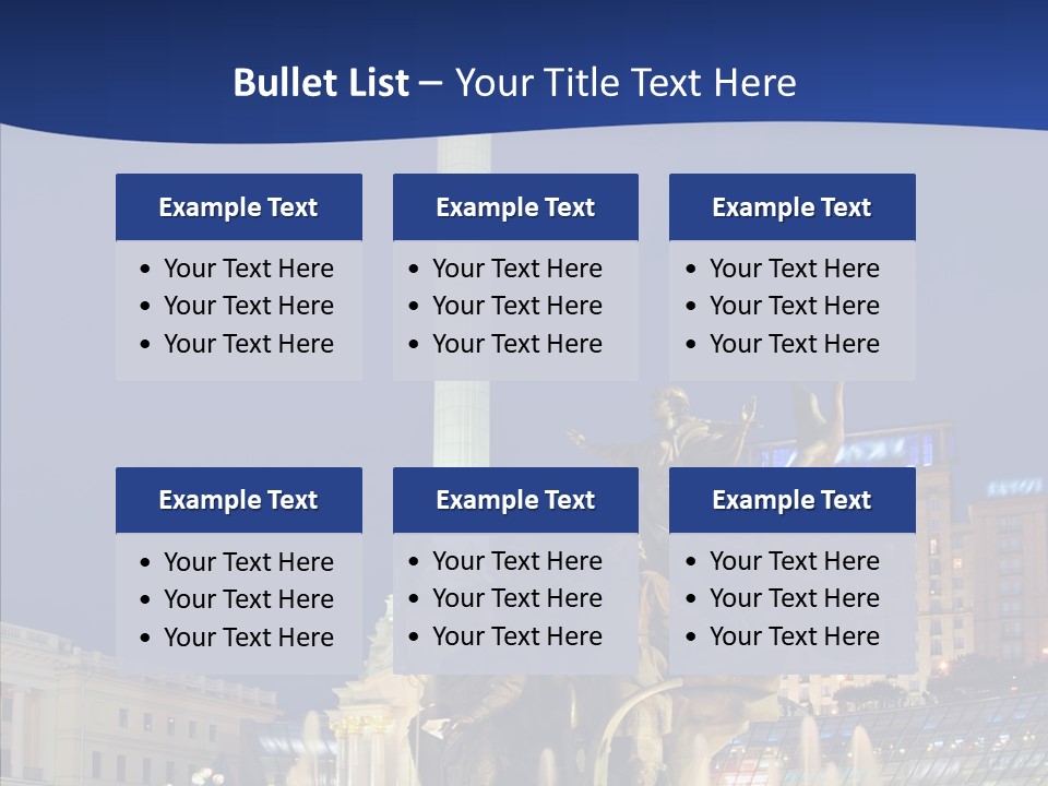 Blue Twilight Fountain PowerPoint Template
