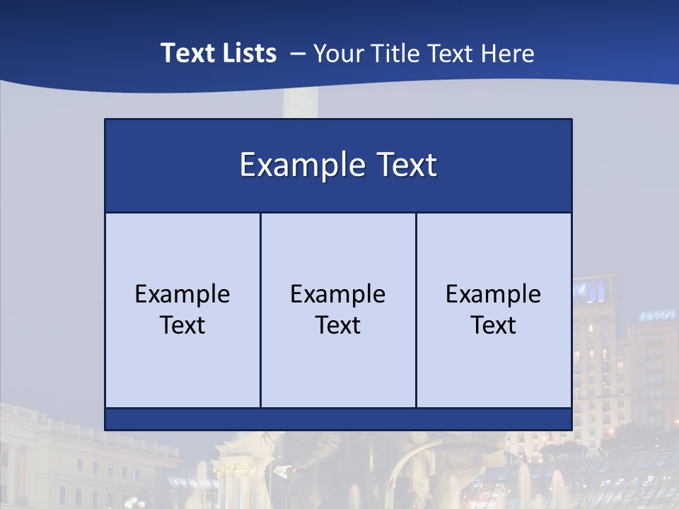 Blue Twilight Fountain PowerPoint Template