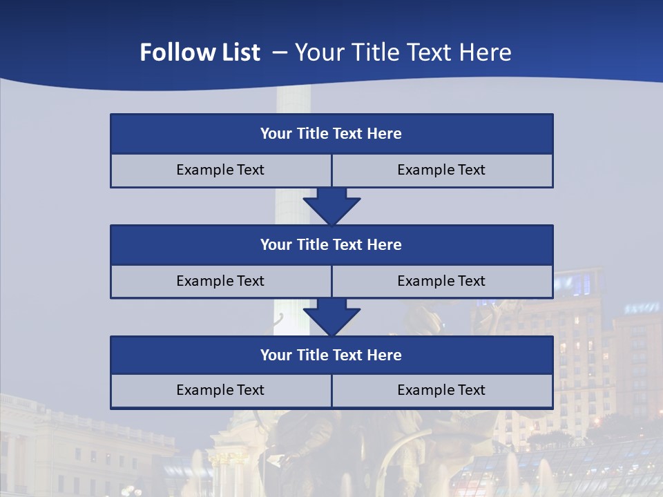 Blue Twilight Fountain PowerPoint Template