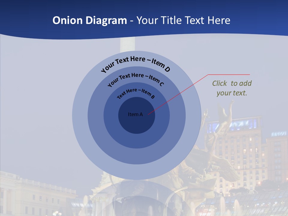 Blue Twilight Fountain PowerPoint Template