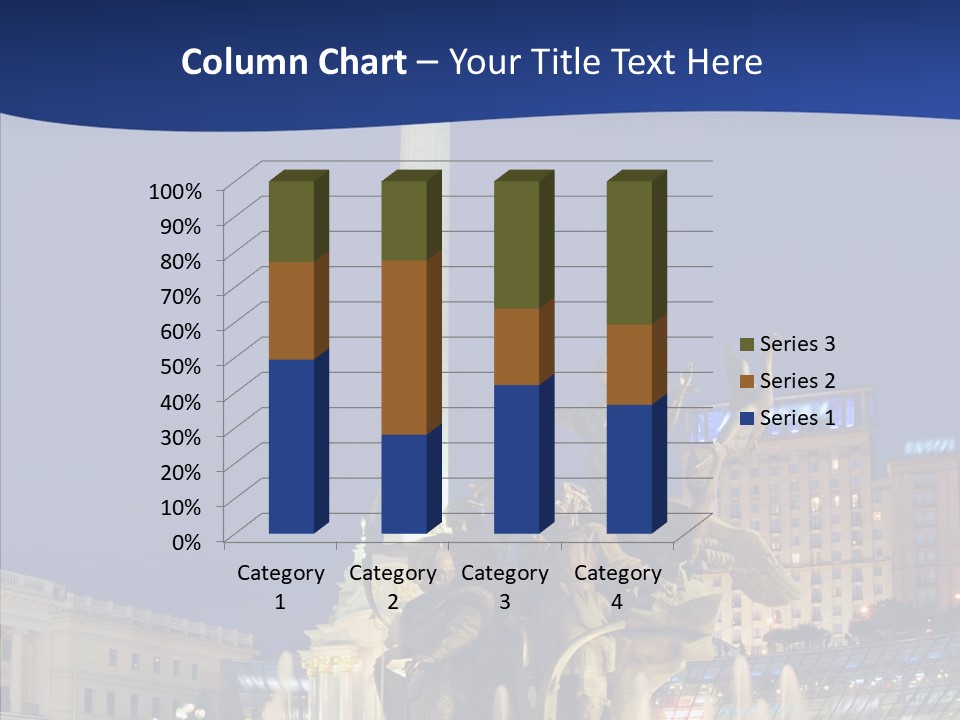 Blue Twilight Fountain PowerPoint Template