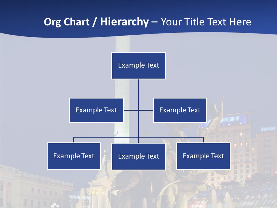 Blue Twilight Fountain PowerPoint Template