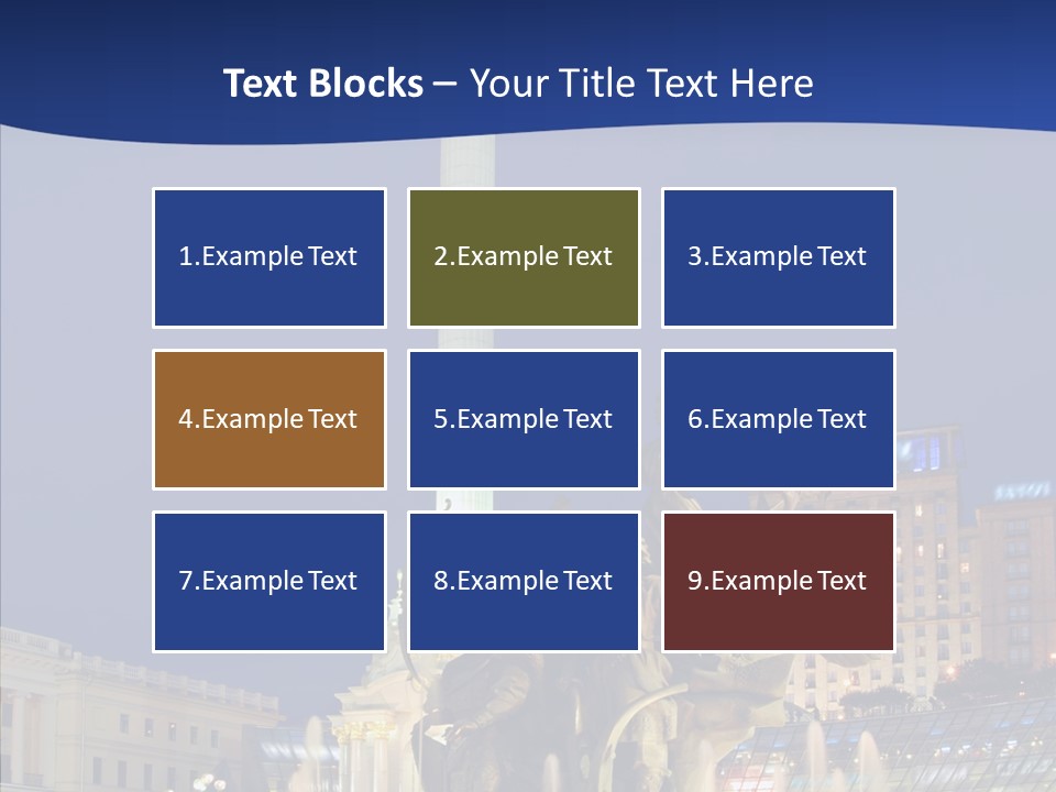 Blue Twilight Fountain PowerPoint Template