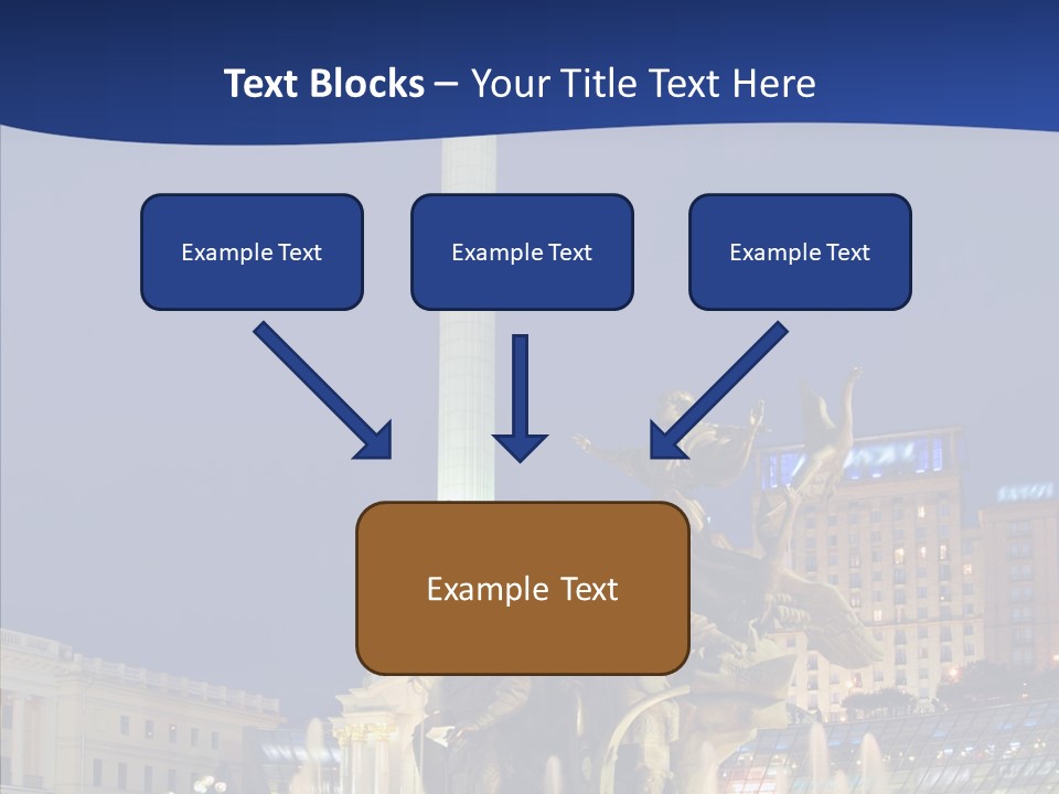 Blue Twilight Fountain PowerPoint Template