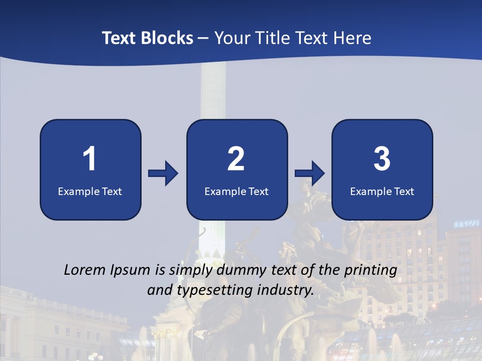 Blue Twilight Fountain PowerPoint Template