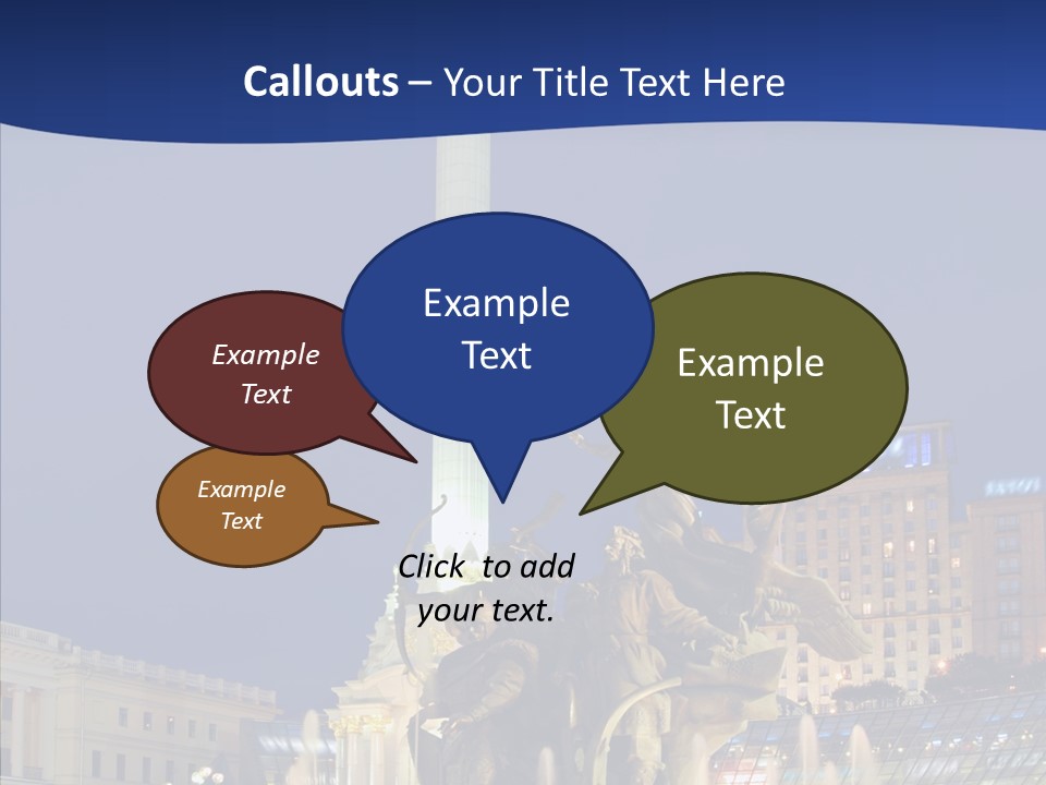 Blue Twilight Fountain PowerPoint Template