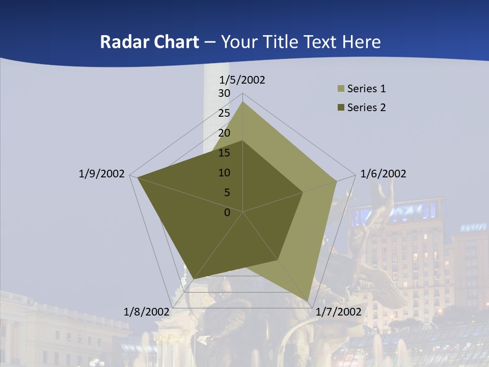 Blue Twilight Fountain PowerPoint Template