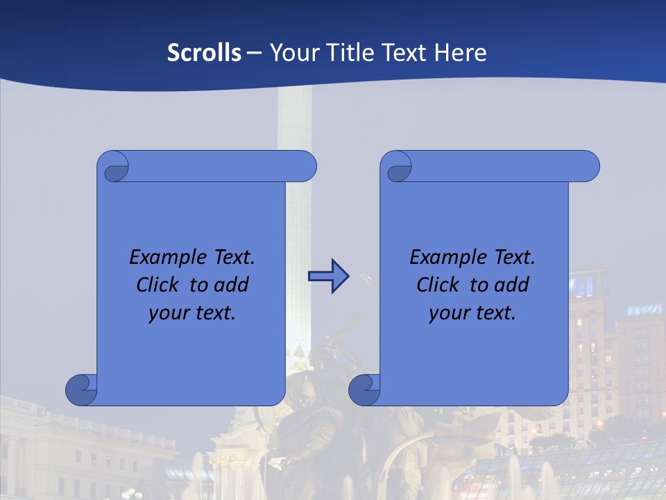 Blue Twilight Fountain PowerPoint Template