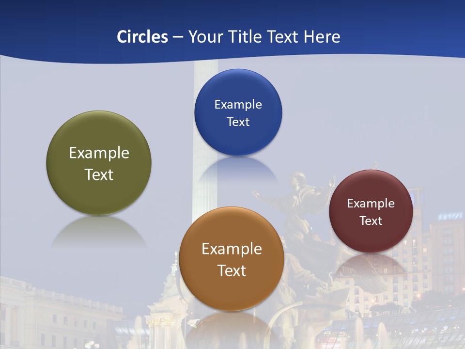 Blue Twilight Fountain PowerPoint Template